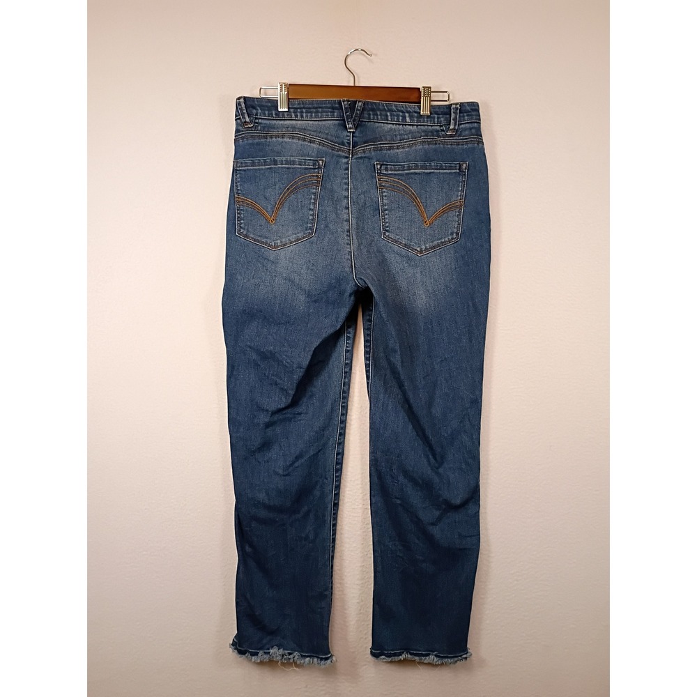Boho Democracy Womens 12 Blue Absolution High Rise Raw Hem Ankle Jeans B2697YIY - Picture 2 of 10